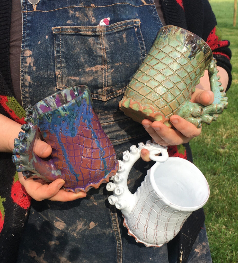 Handmade Tentacle Tankard: Earthenware Ceramic Mug