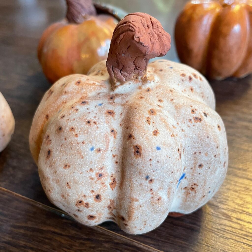 Earthenware Pumpkins: Autumn Table Centerpiece, Speckled Rustic Decor