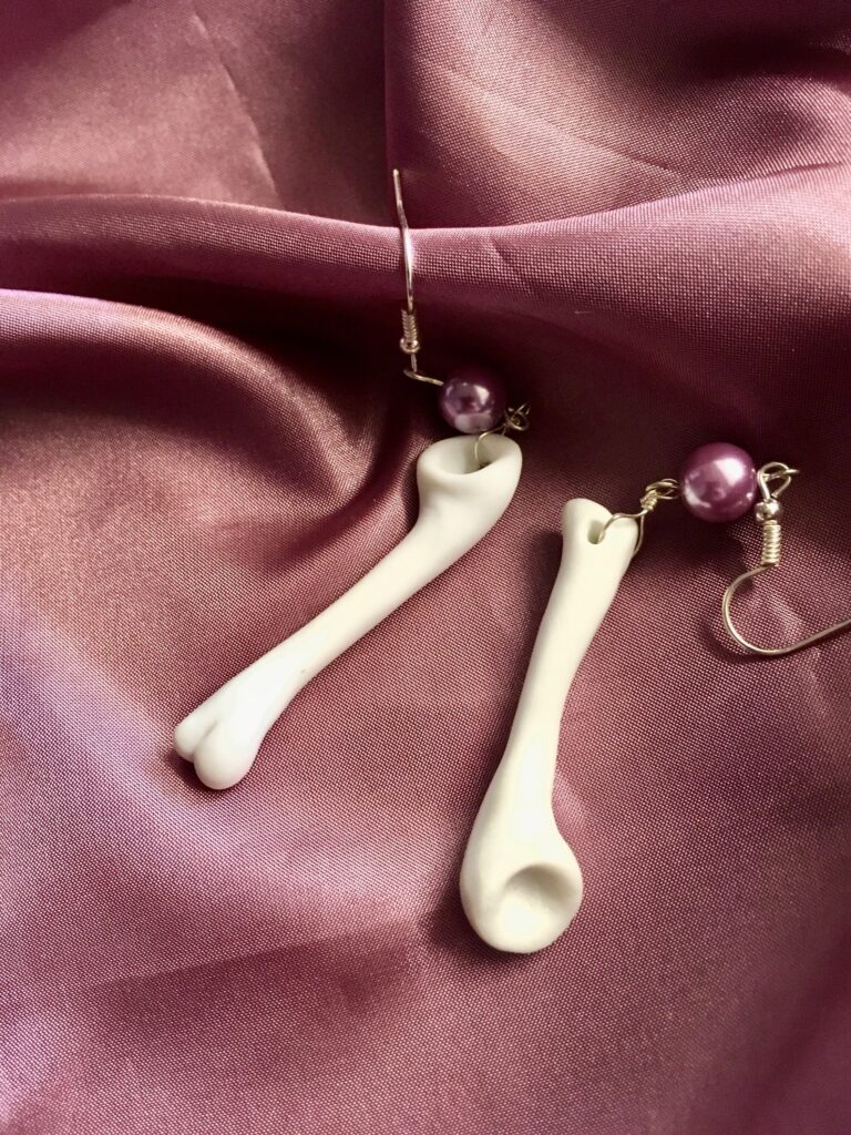 Blushing Pink Porcelain Bone Earrings