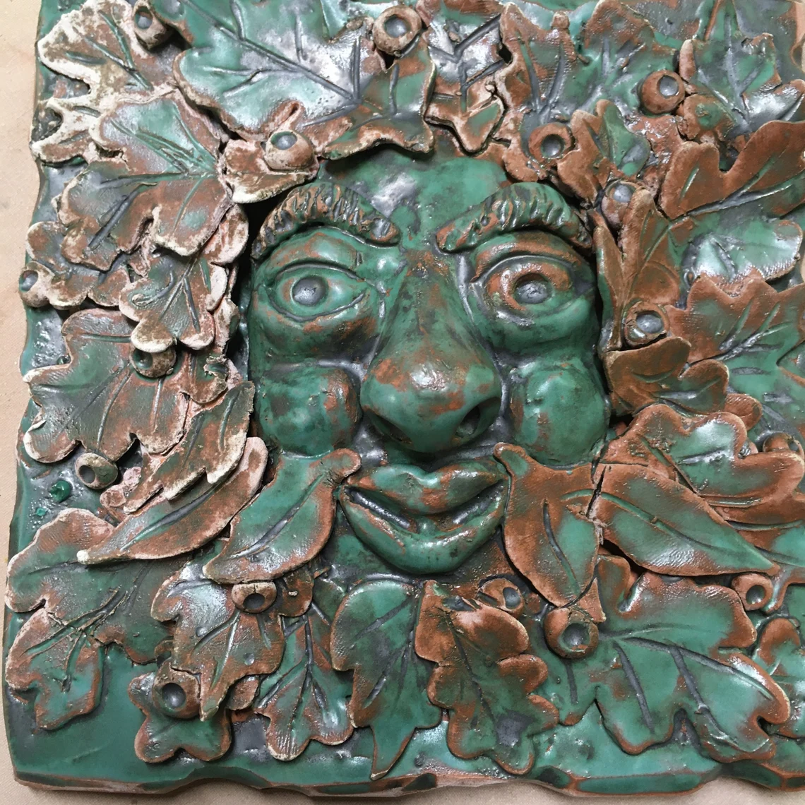Green Man Wall Tile - Image 4