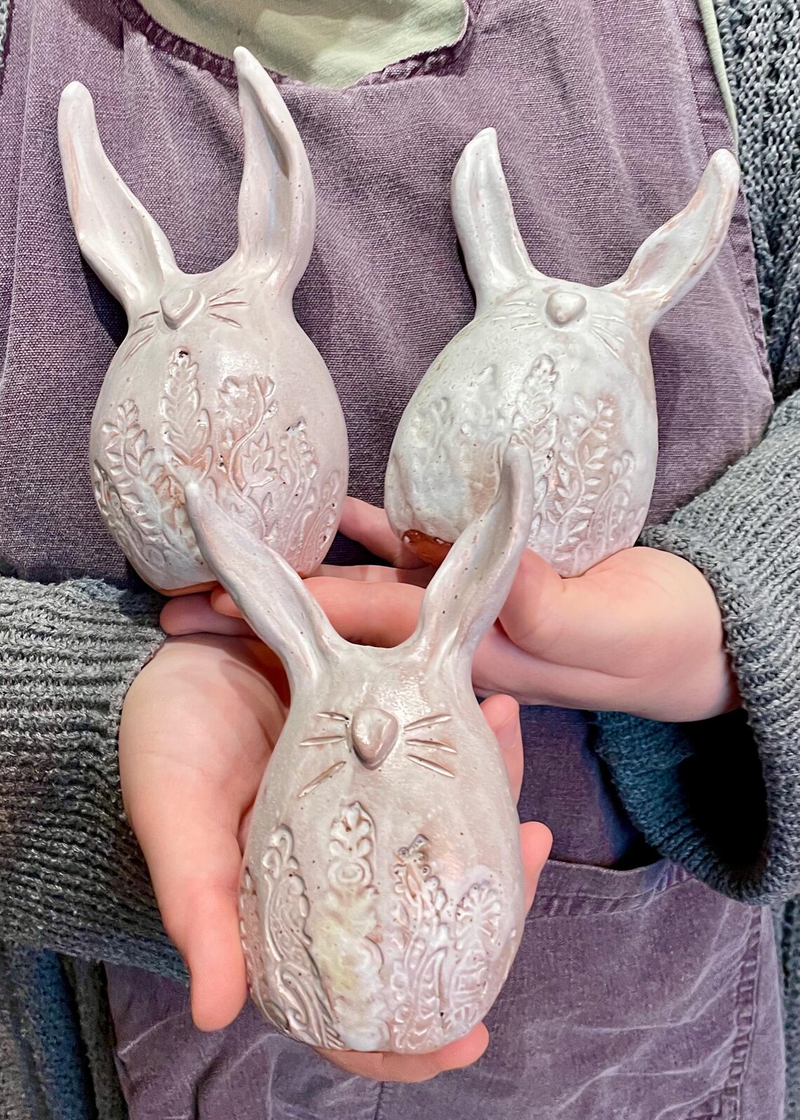 Satin Floral Bunny Rabbits - Image 3